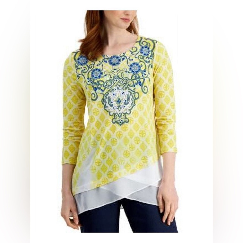 480M NWT JM Collection Womens Layered Look Top - Size: XL